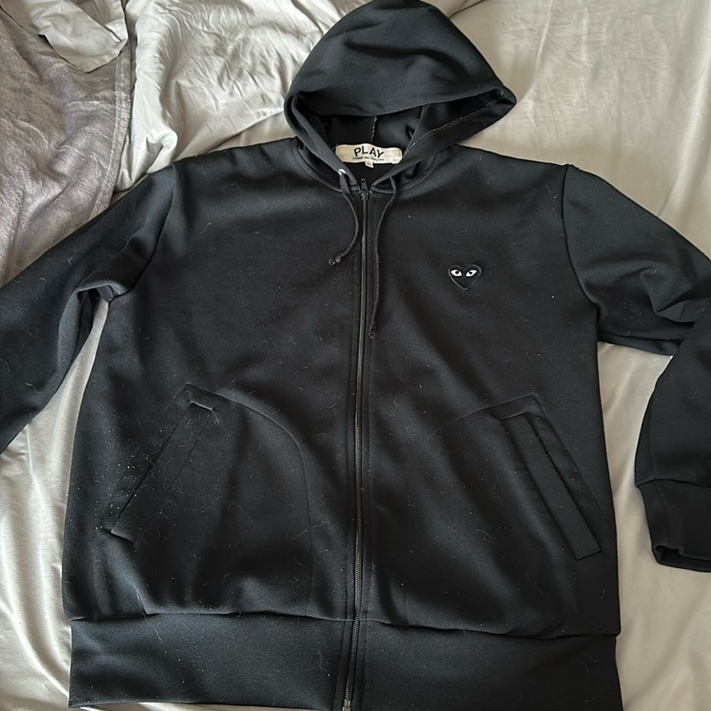 CDG Black Zip Up Hoodie
